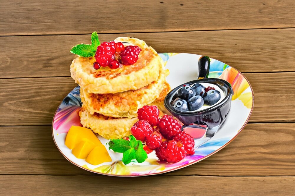 Fluffy Cottage Cheese Pancakes with Rice Flour and Banana