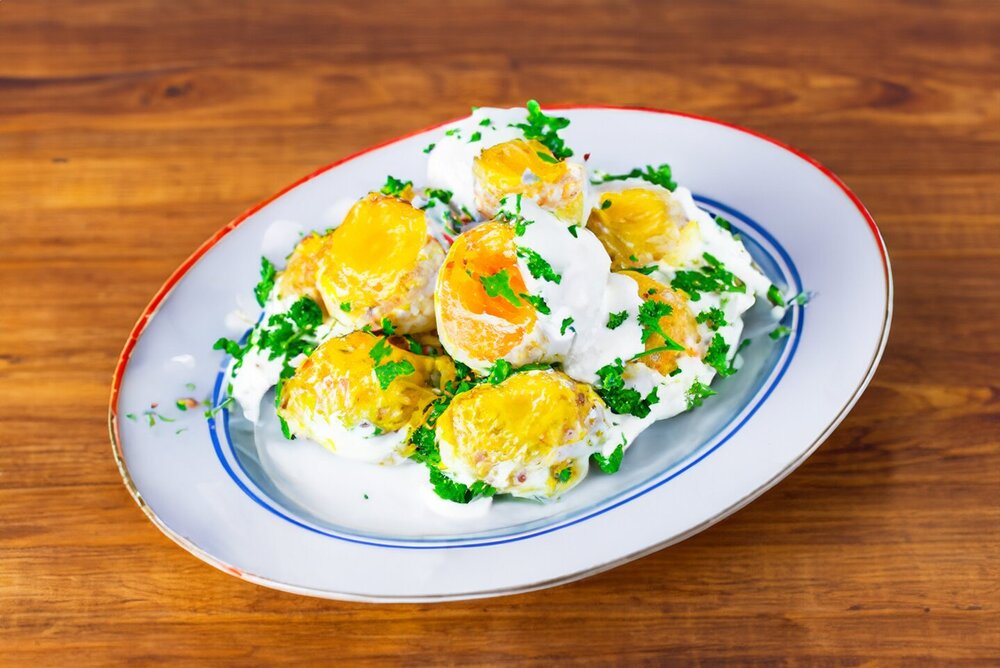 Baked Chicken Meatballs in Creamy Sauce