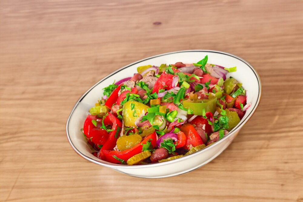 Salad with Boiled Beef and Cucumbers