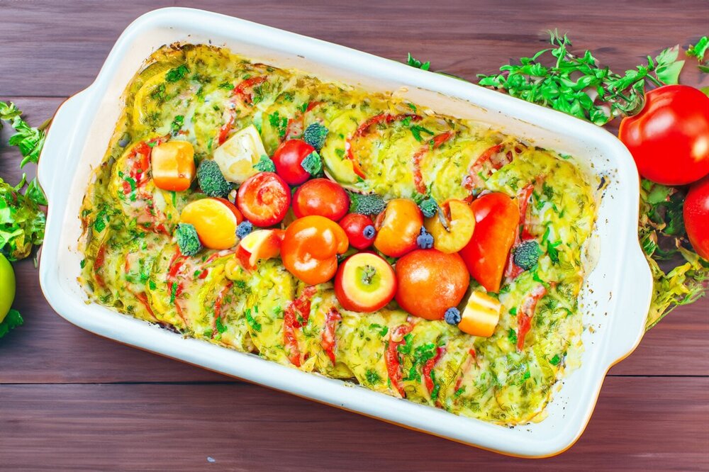 Zucchini with Chicken Breast in the Oven with Cheese and Tomatoes