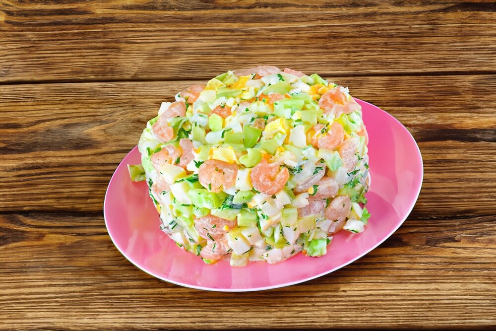 Squid, Shrimp, and Egg Salad
