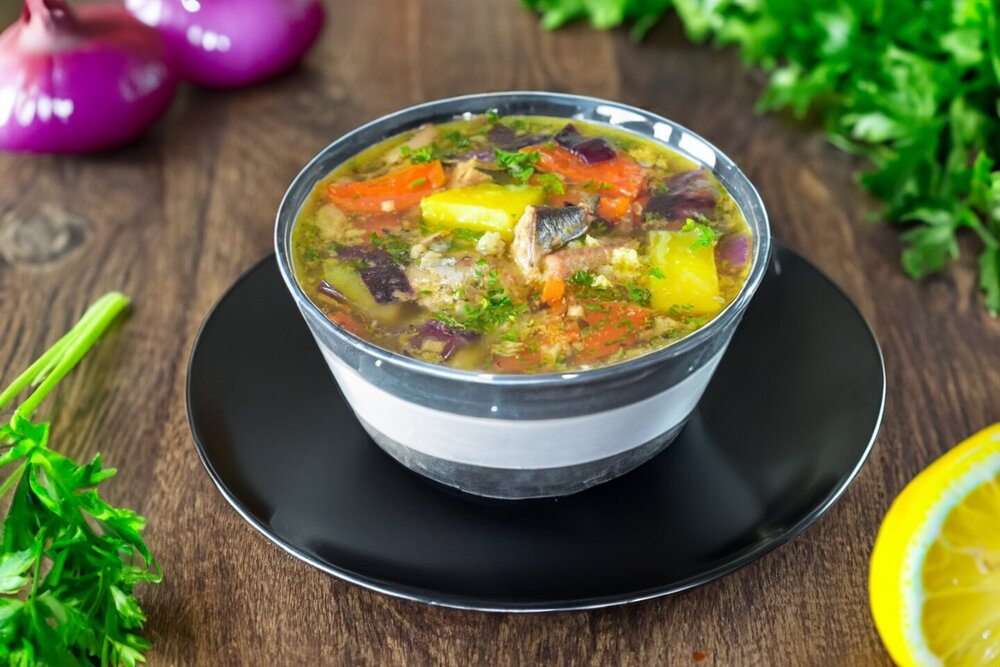 Canned Fish Soup with Millet