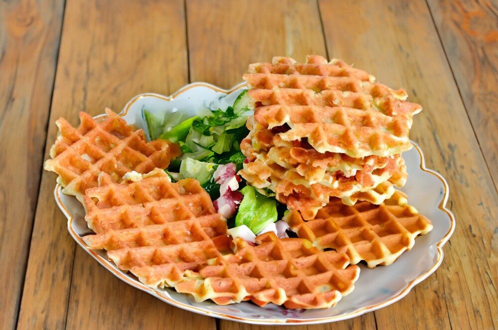 Zucchini Waffles in a Waffle Maker