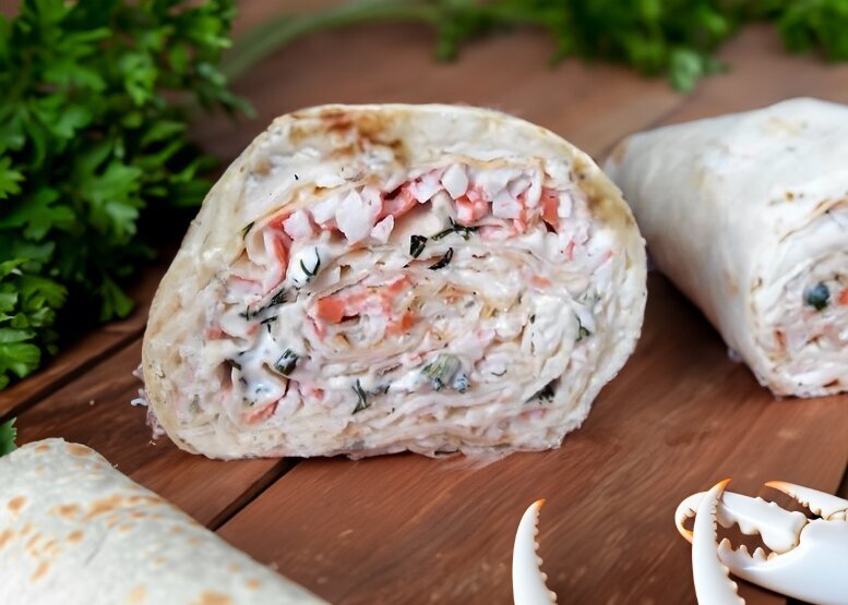Lavash Roll with Crab Sticks