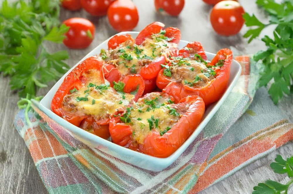 Stuffed Pepper Halves in the Oven