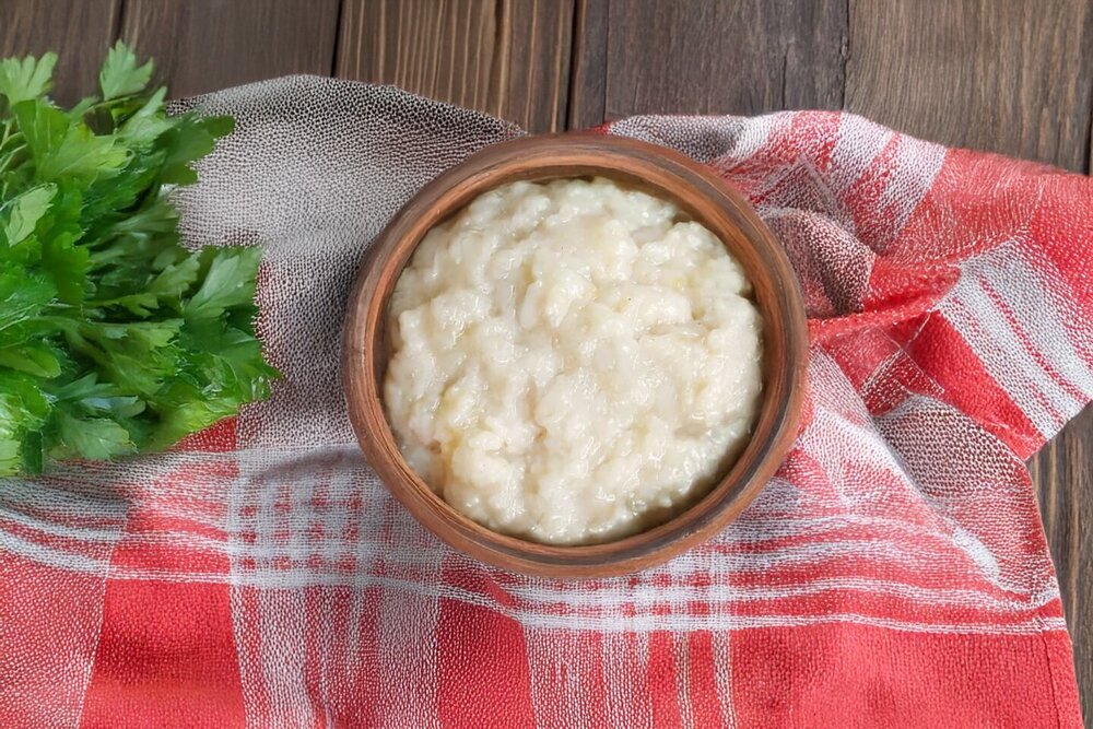 Lard with Garlic Through a Meat Grinder