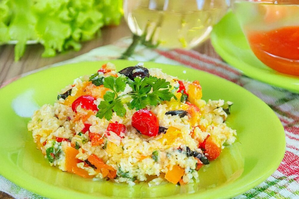 Baked Rice with Cheese in Cream Sauce