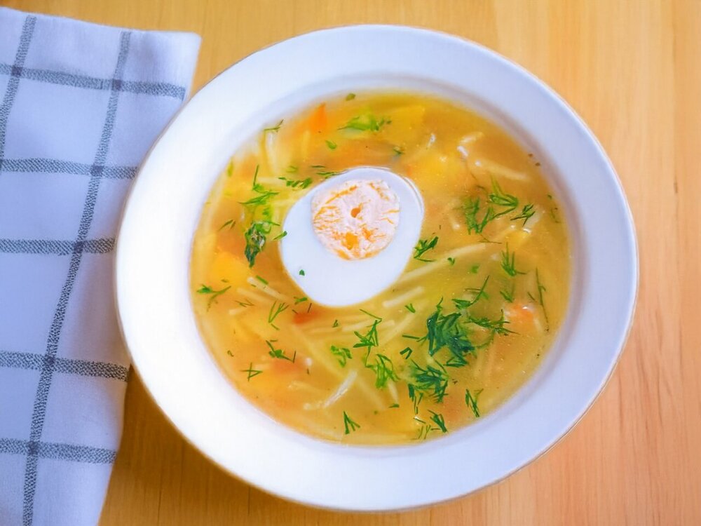 Soup with Eggs, Potatoes, and Vermicelli