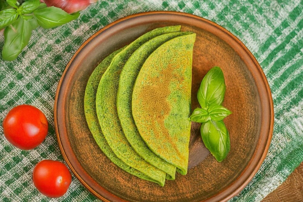 Green Pancakes with Matcha and Spinach