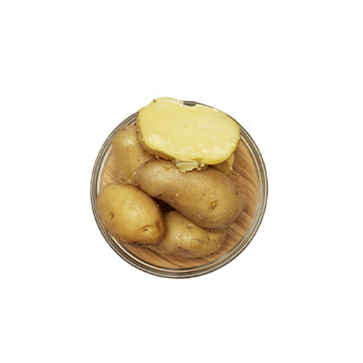 Boiled potatoes with skin on